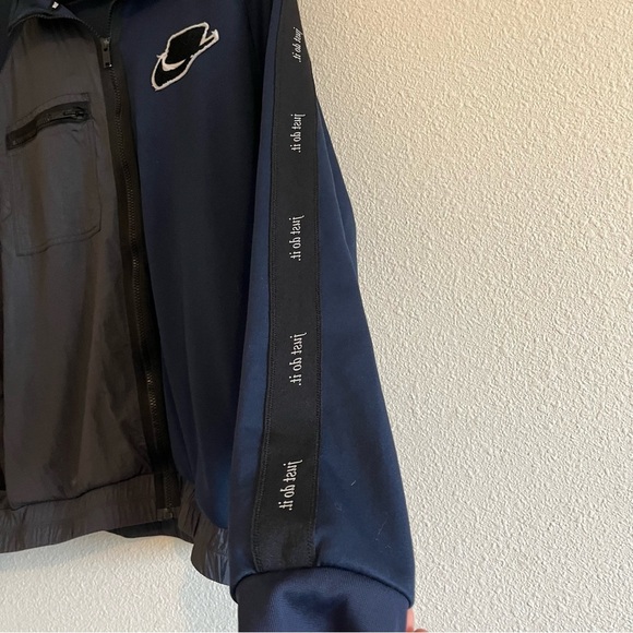 Nike Men's Blue Gray Collared Long Sleeve Zipper Track Jacket Size Large - Picture 9 of 16